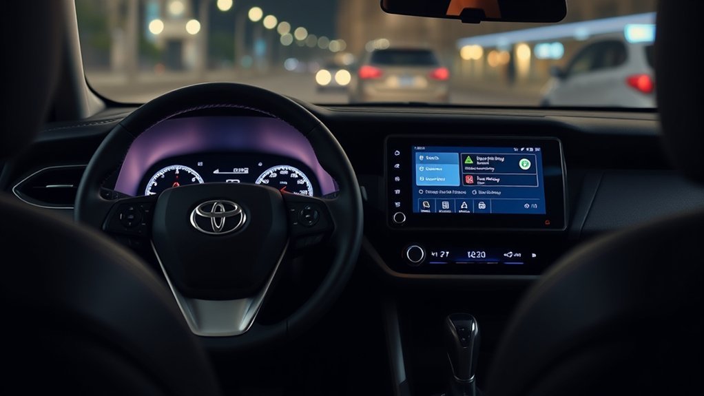 Toyota RAV4 Multi-Information Display showing Lane Tracing Assist settings