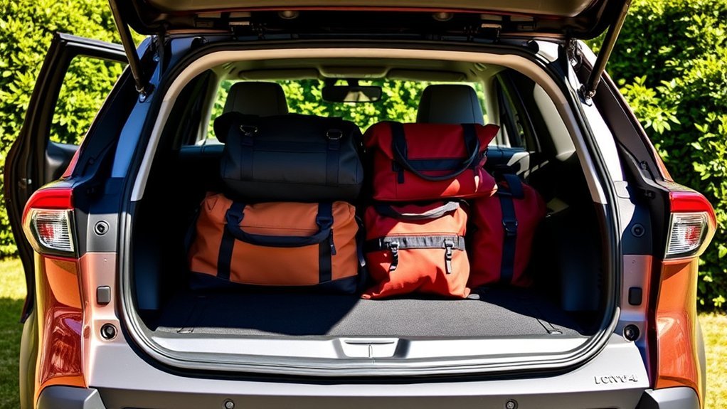 Luggage arranged to maximize Toyota RAV4 cargo space