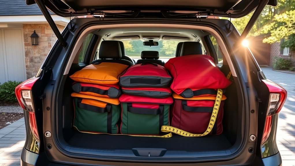 Organized Toyota RAV4 cargo area with rear seats folded for additional space