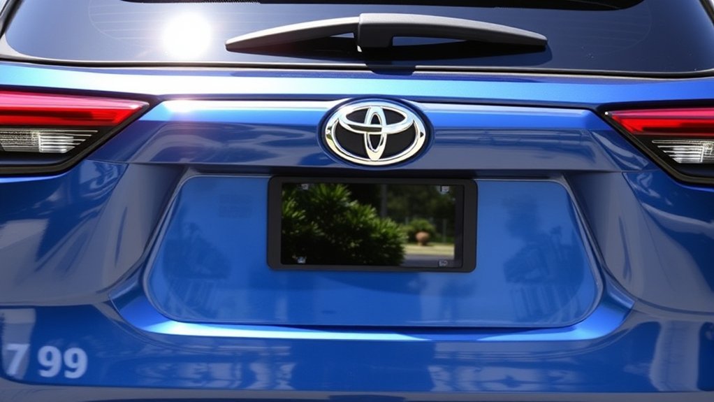 Driver safely using a Toyota RAV4 Hybrid rear backup camera