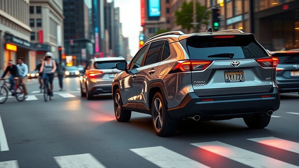 Toyota RAV4 Pre-Collision System detection limitations in poor weather and difficult road conditions