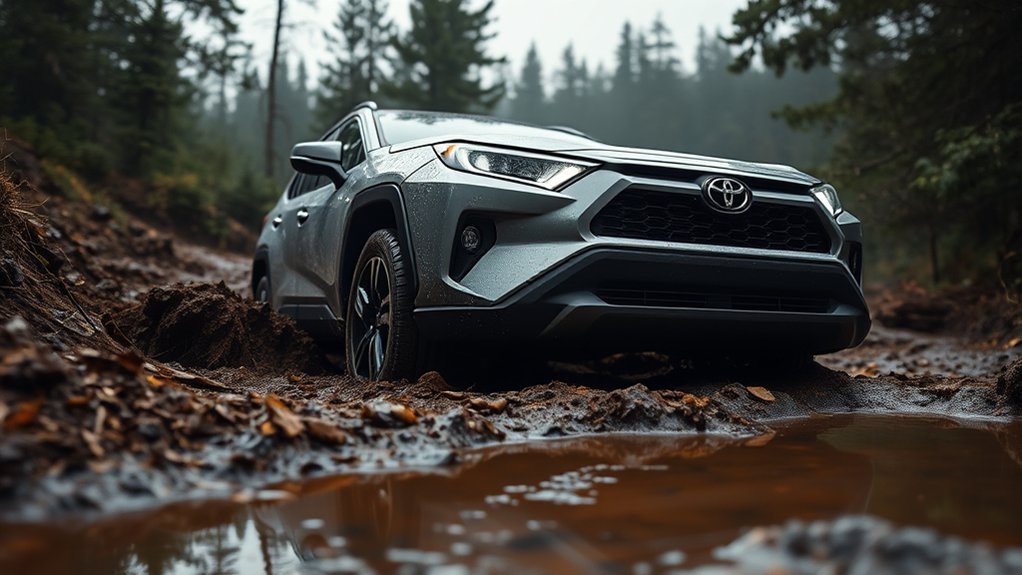 Toyota RAV4 Snow Mode Multi-Terrain Select and Trail Mode controls for difficult surfaces