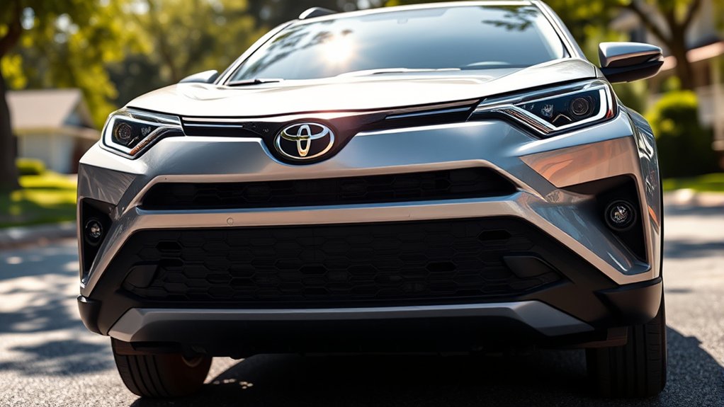 Cleaning and checking Toyota RAV4 Safety Sense camera and radar areas