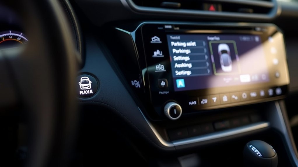 Toyota RAV4 parking sensor graphic showing front and rear obstacle-detection zones