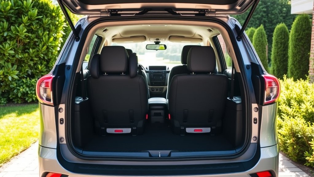 Toyota RAV4 rear seats folded to expand the cargo area