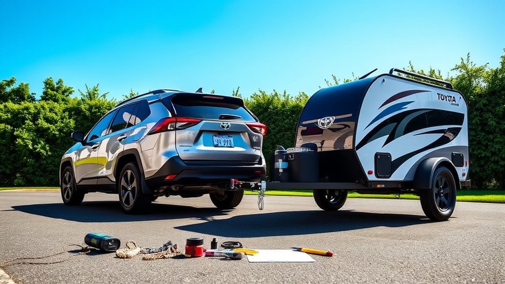 Preparing a Toyota RAV4 and trailer for safe towing