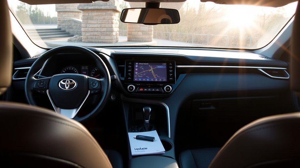 Toyota RAV4 Hybrid parked safely while preparing for a multimedia software update