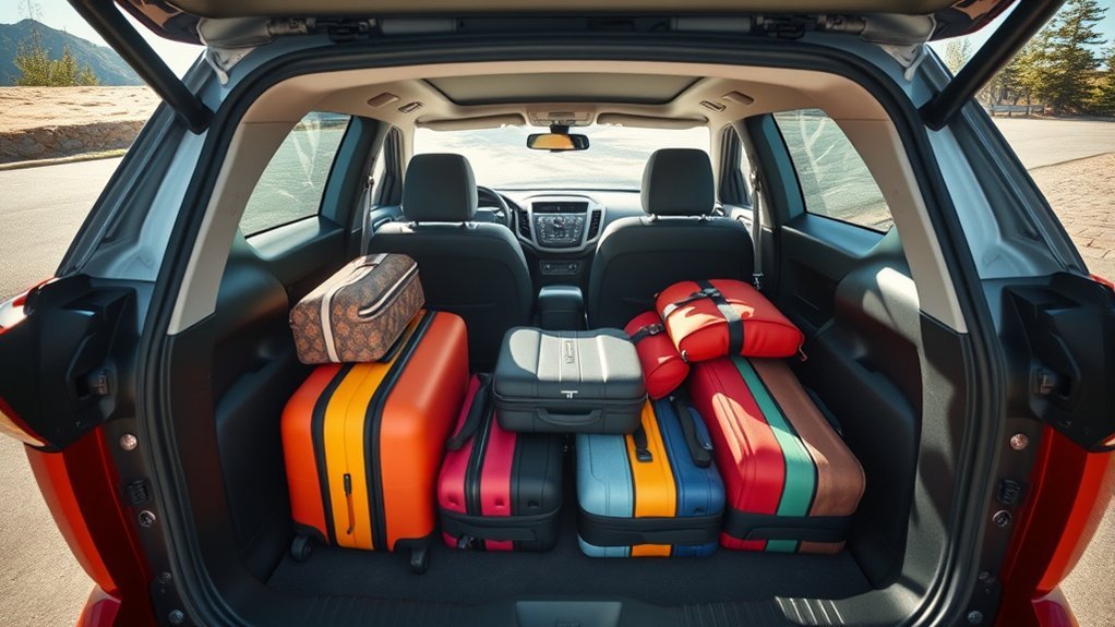 Toyota RAV4 cargo area with rear seats folded for additional space