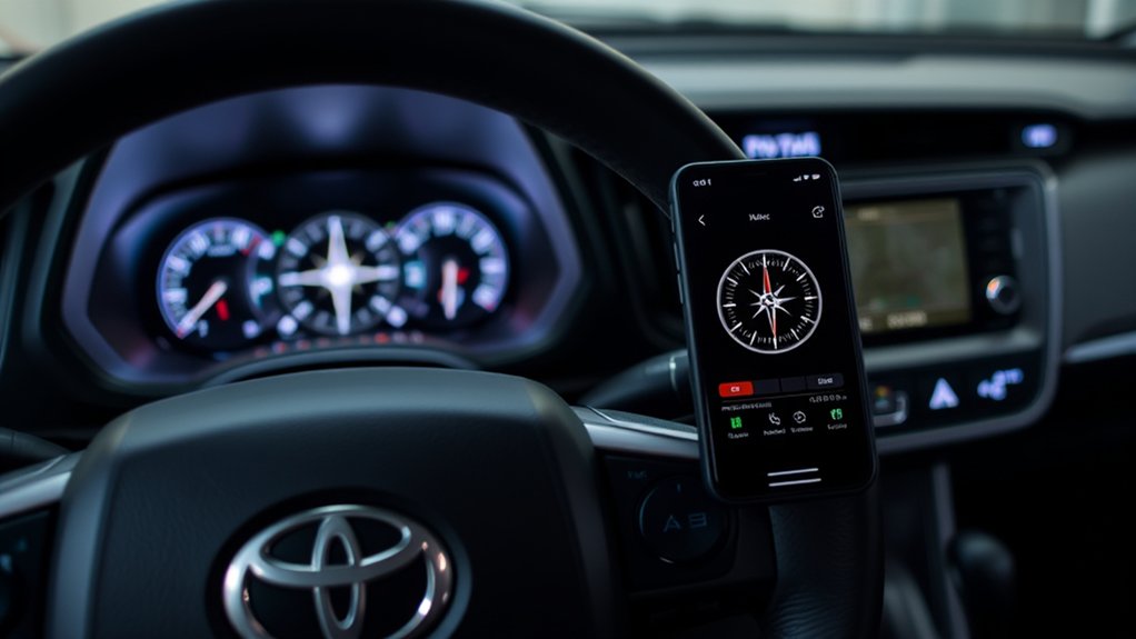 Toyota RAV4 compass display in the instrument cluster