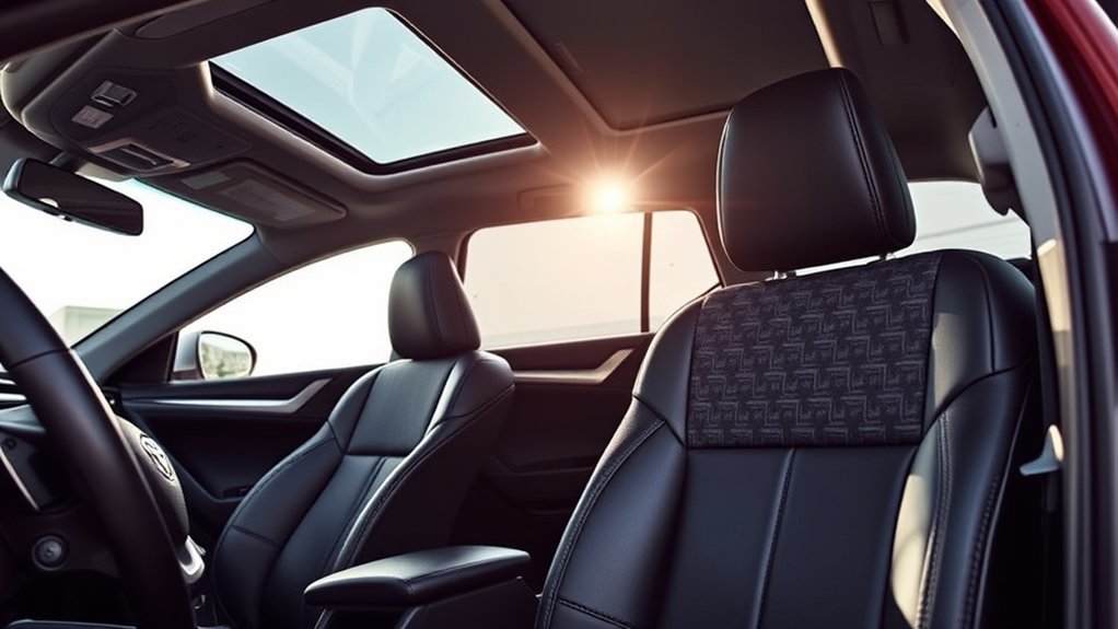 Fabric and SofTex seating options inside a Toyota RAV4