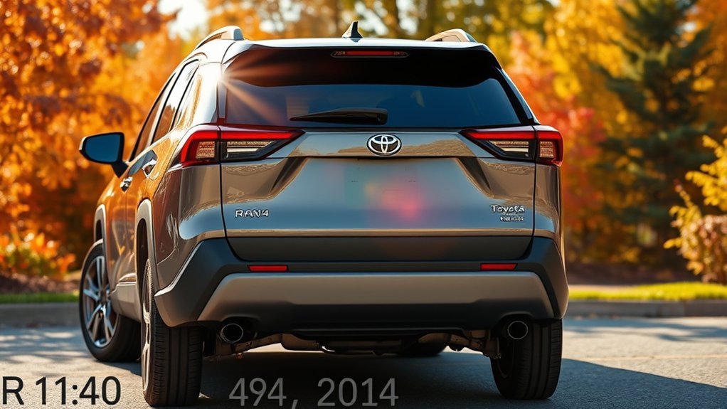 Evolution of Toyota RAV4 LE backup-camera displays from older to newer models