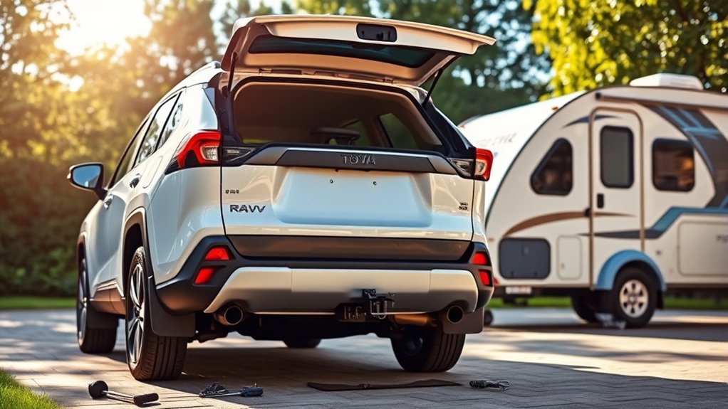 Pre-trip preparation steps for towing a camper with a Toyota RAV4