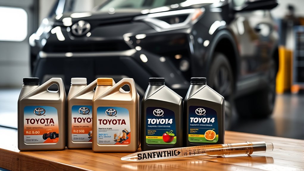 Checking the recommended synthetic motor oil for a Toyota RAV4