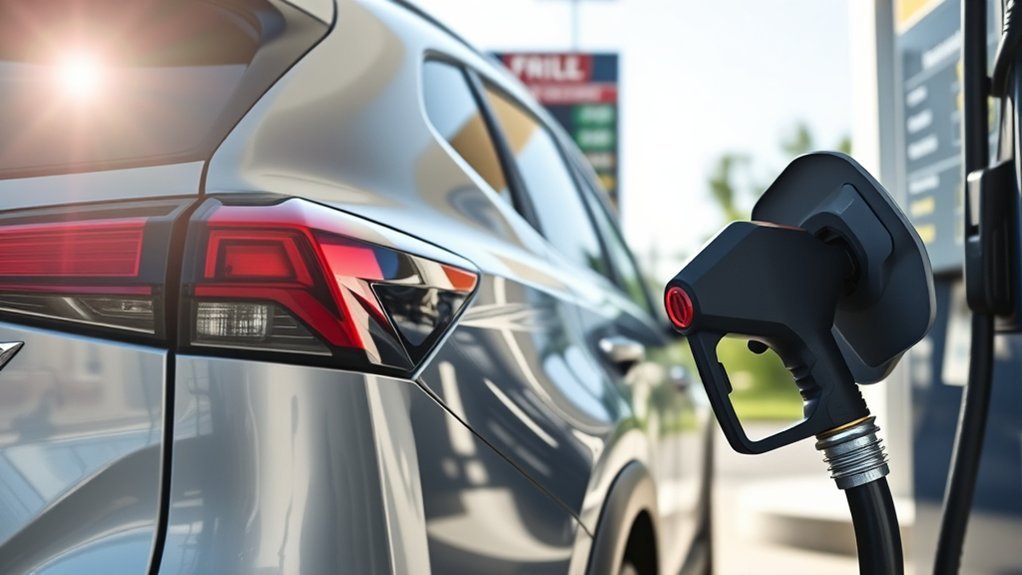 Regular 87-octane gasoline selected for a Toyota RAV4 Hybrid
