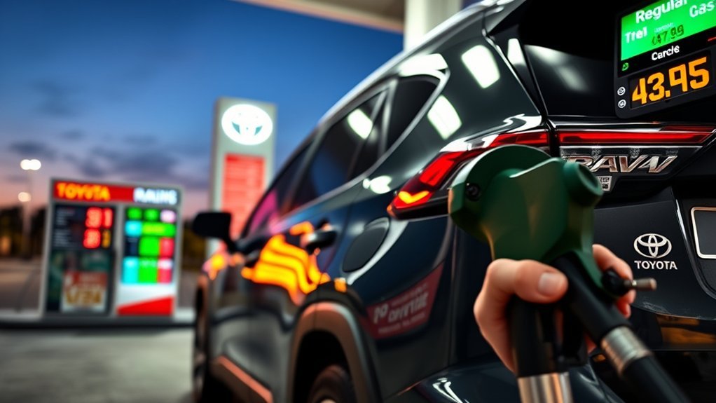 Regular gasoline is sufficient when the Toyota RAV4 manual specifies 87 octane