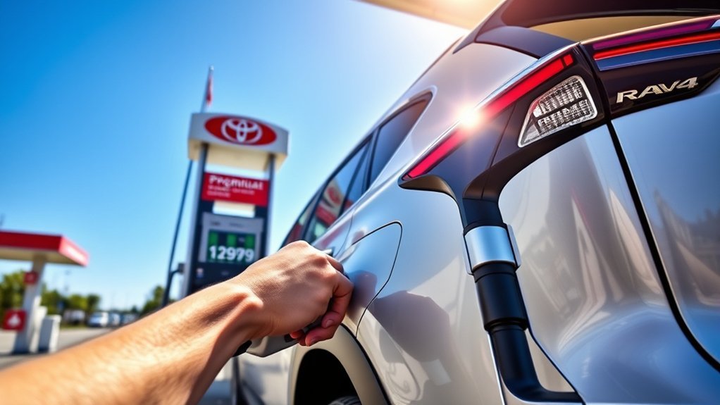Regular 87-octane gasoline recommended for most Toyota RAV4 models