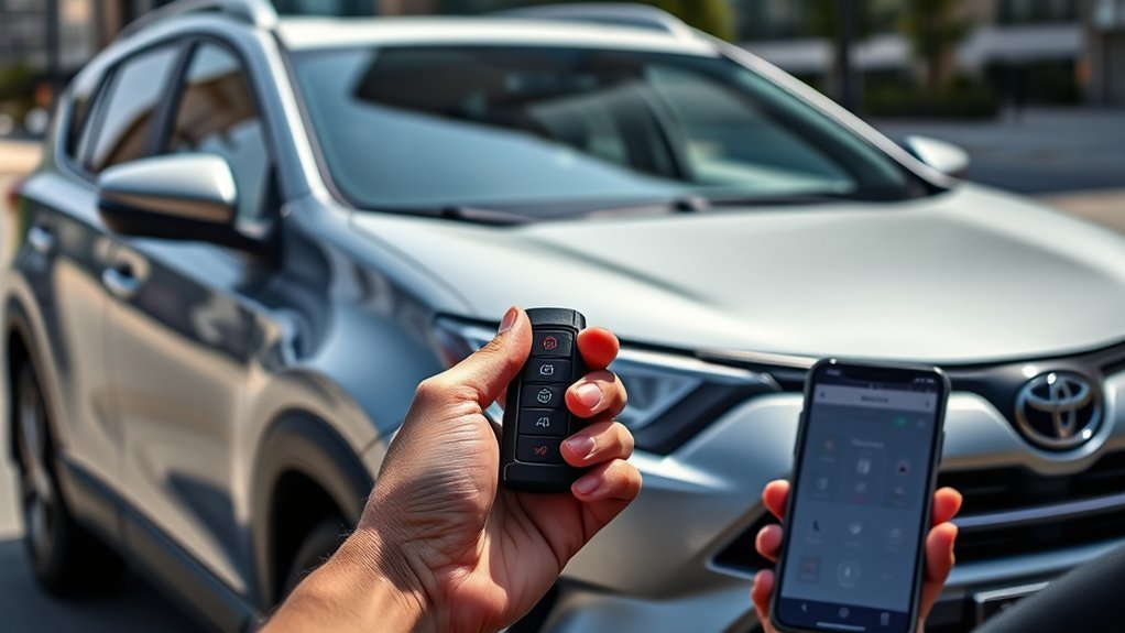 Toyota RAV4 remote start options using a key fob and Toyota app