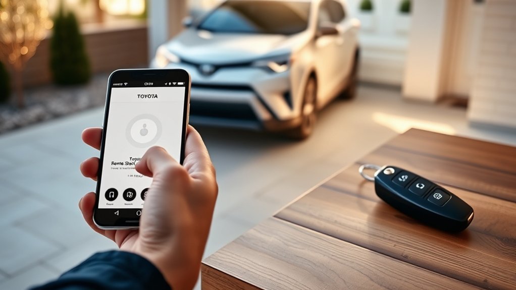 Toyota RAV4 being remote-started with the Toyota app