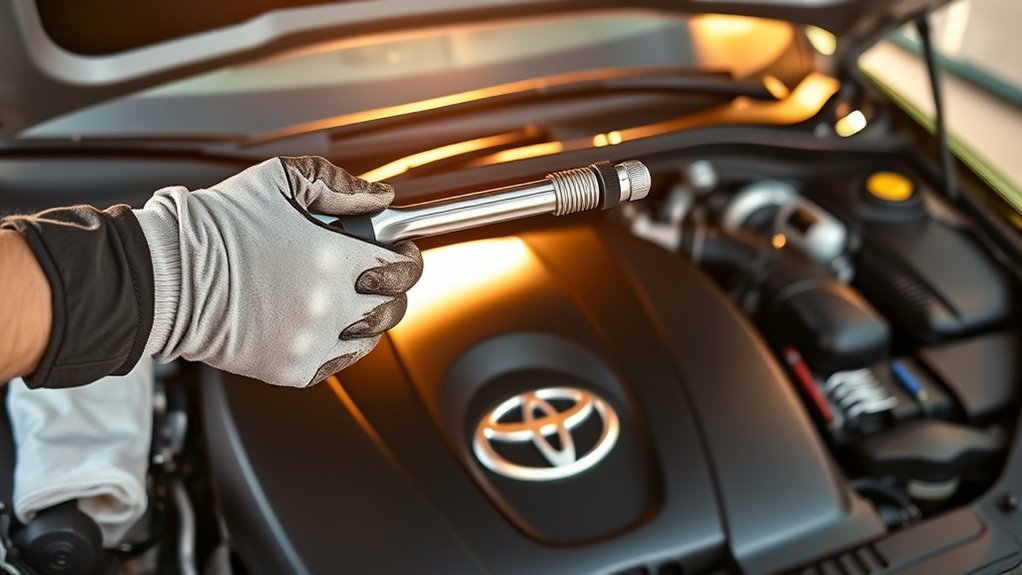 Removing the plastic engine cover from a Toyota RAV4