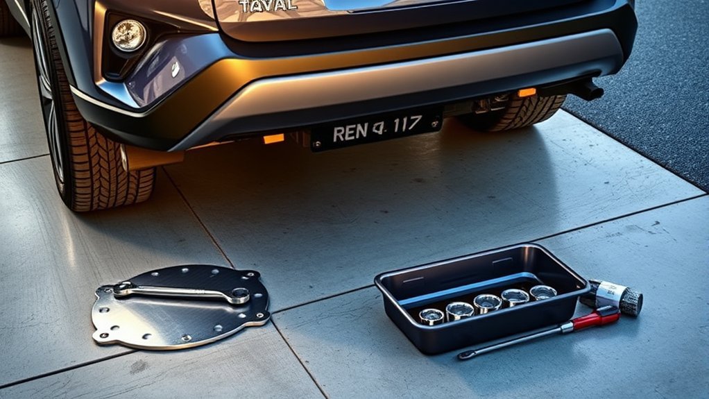 Removing the Toyota RAV4 engine under-cover access panel