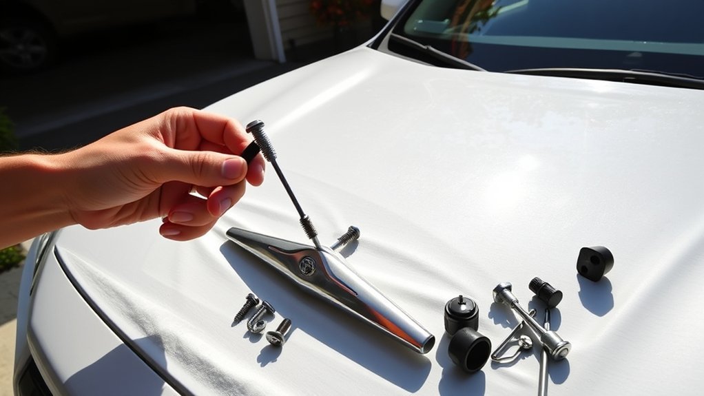 Bent Toyota RAV4 removable antenna mast ready for replacement