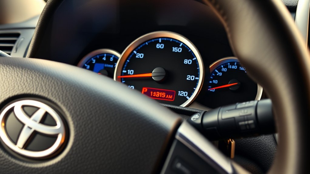 Toyota RAV4 odometer and trip button used to reset an older maintenance light
