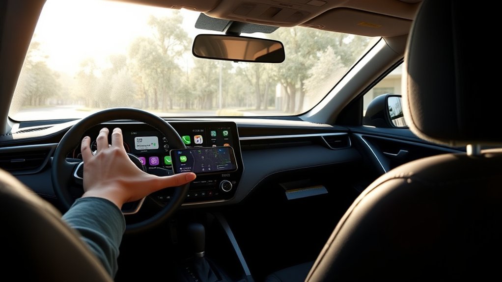 Android Auto navigation and voice controls displayed in a Toyota RAV4