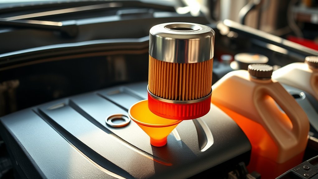 Installing a new Toyota RAV4 engine oil filter by hand