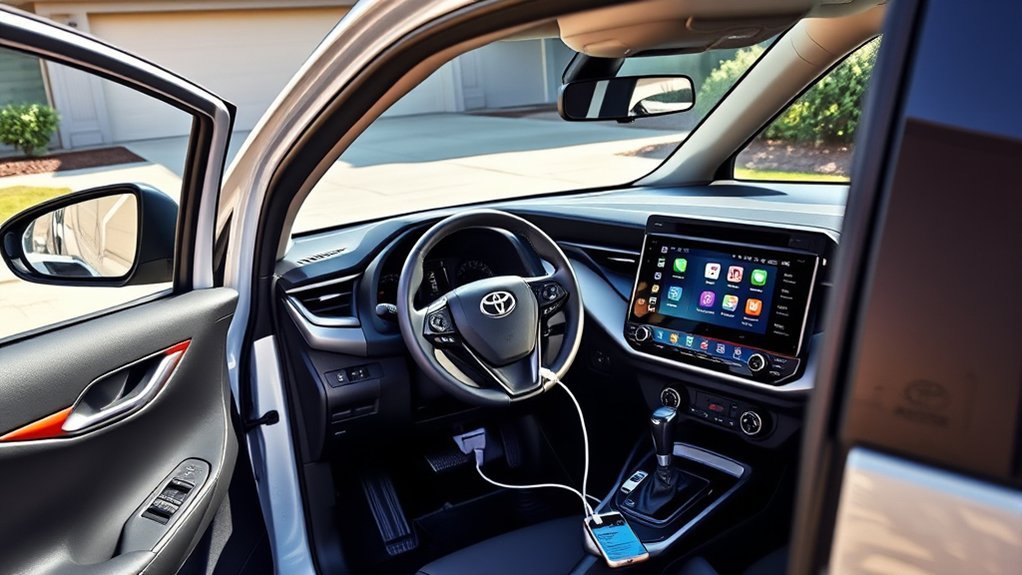 Phone and USB cable requirements for setting up Android Auto in a Toyota RAV4