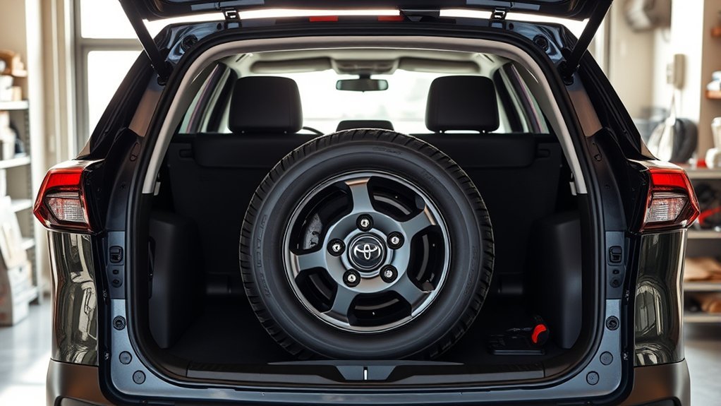Toyota RAV4 spare tire well and equipment