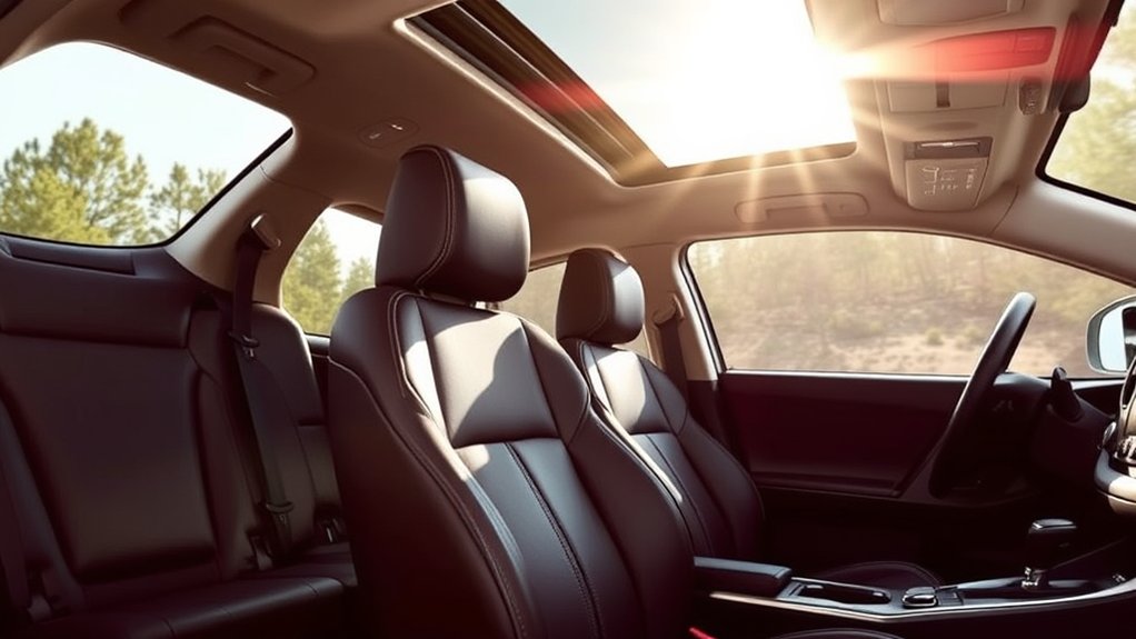 Premium SofTex seating and front-seat comfort features in a Toyota RAV4 Hybrid