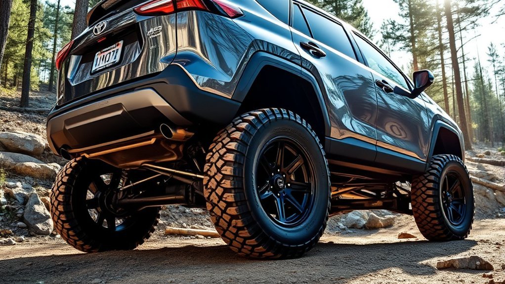 Toyota RAV4 suspension lift kit components and added ground clearance
