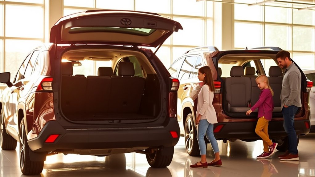 Toyota SUVs and minivan with three-row family seating