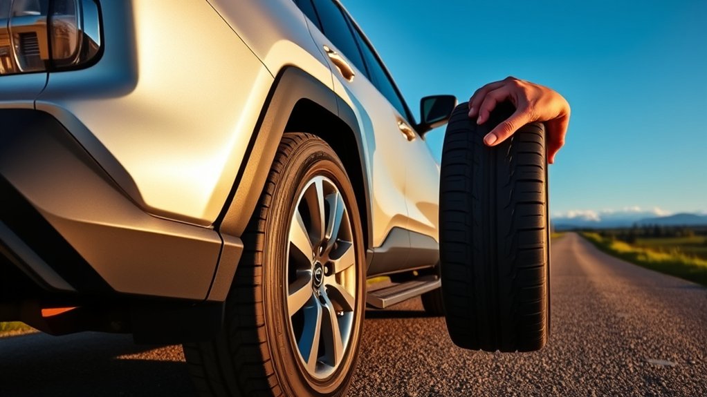 Toyota RAV4 tire rotation, pressure, and alignment maintenance