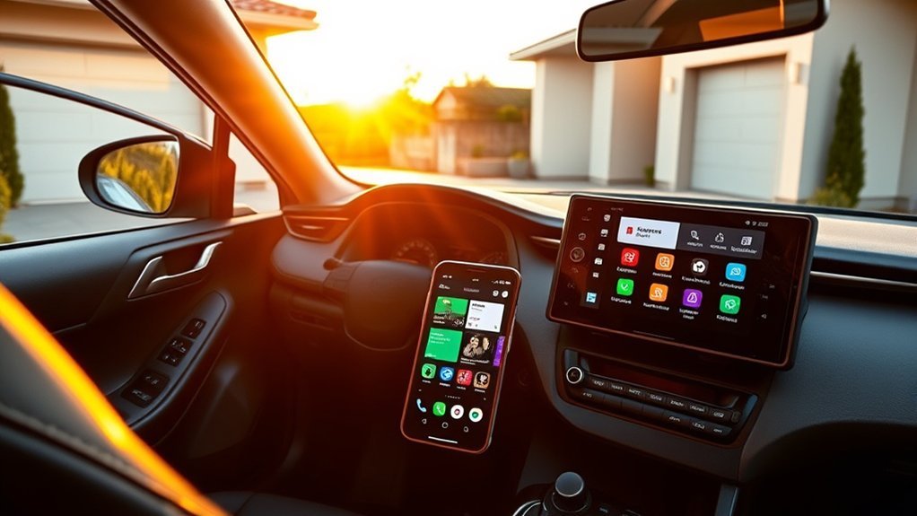 Android Auto displayed on a compatible Toyota RAV4 multimedia screen