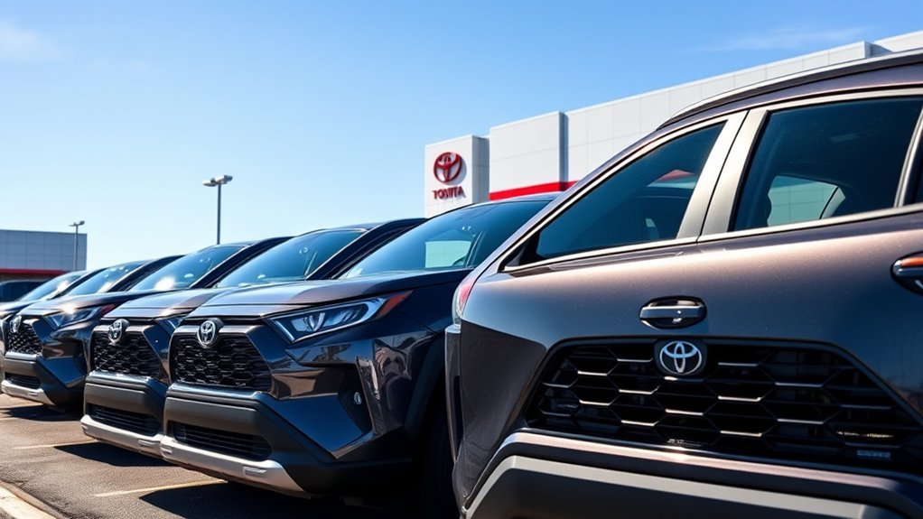 Toyota RAV4 touchscreen with Apple CarPlay and Android Auto connectivity