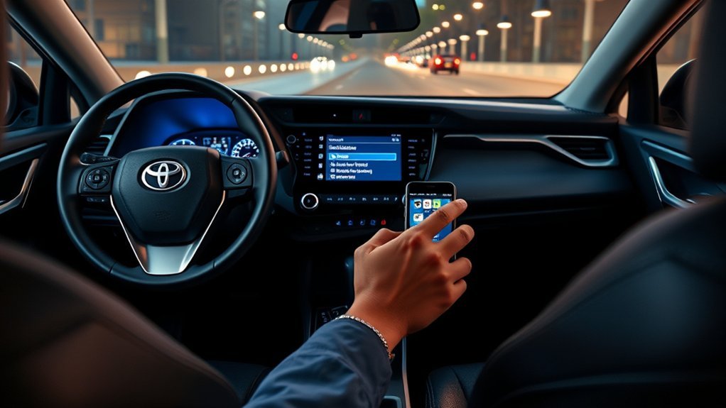 Toyota RAV4 door lock customization settings on the multimedia display