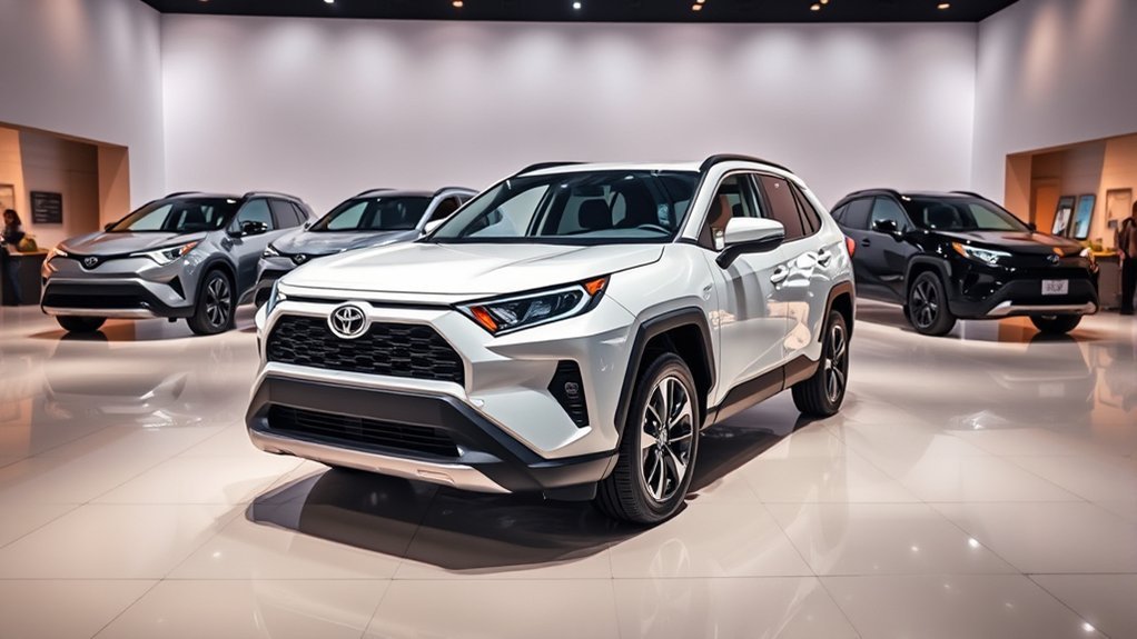 Toyota RAV4 EV and bZ models showing Toyota electric vehicle development