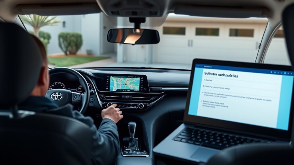 Toyota RAV4 navigation and multimedia update troubleshooting screen