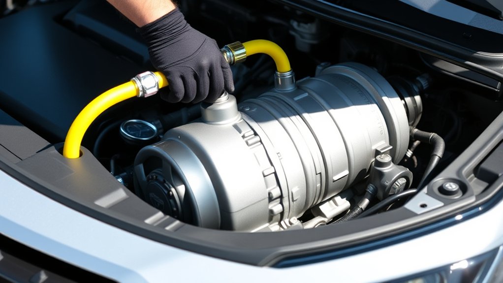Toyota RAV4 air-conditioning system components under the hood