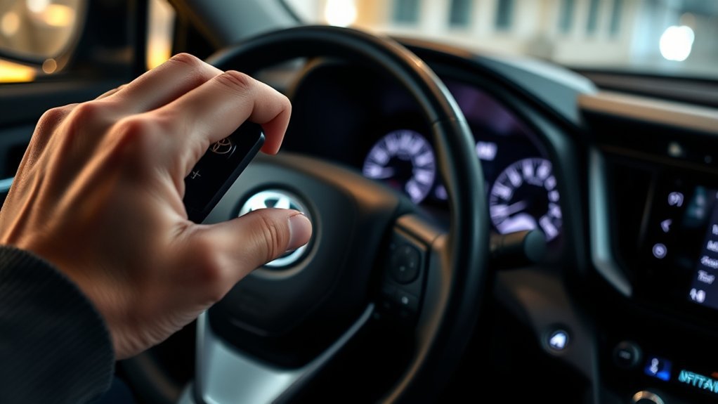 Unlocking a Toyota RAV4 with the mechanical key and managing the alarm
