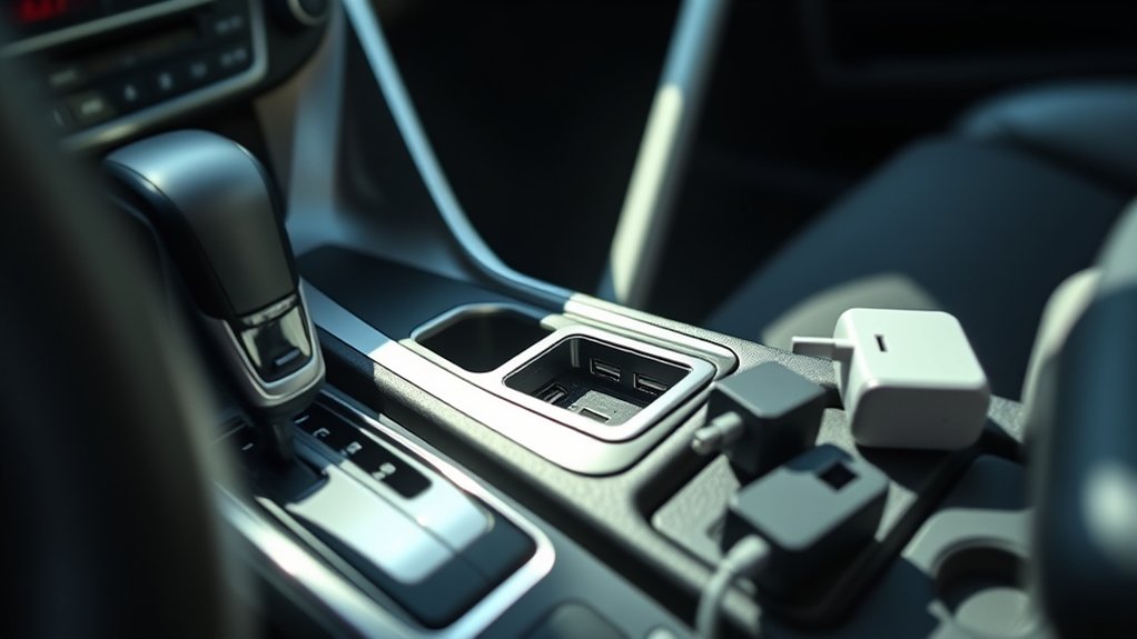 Aftermarket USB-C, 12V adapter and wireless charging options for a Toyota RAV4