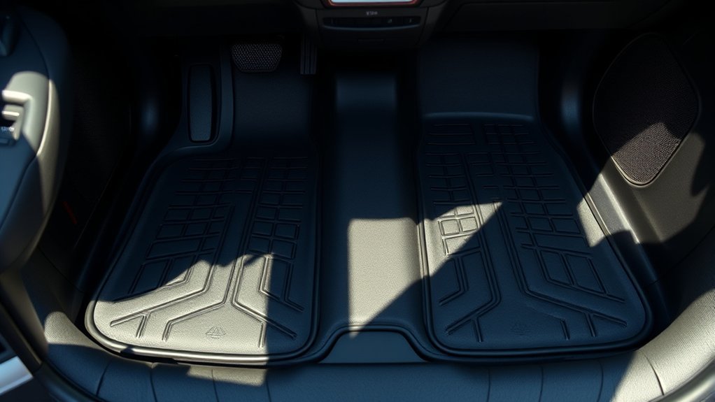 All-weather floor liners installed in a Toyota RAV4 interior