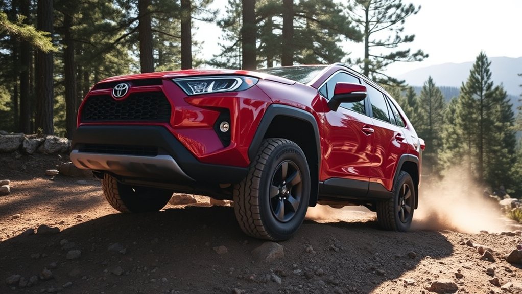 Toyota RAV4 TRD Off-Road driving on a mild unpaved trail