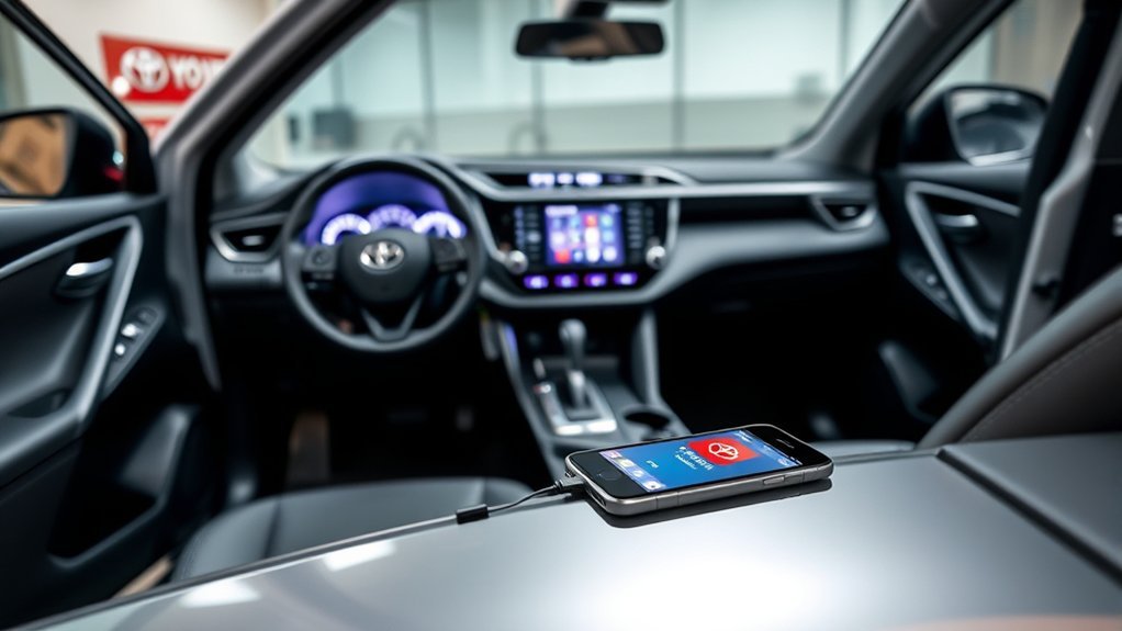 Toyota RAV4 display confirming completion of a USB software update