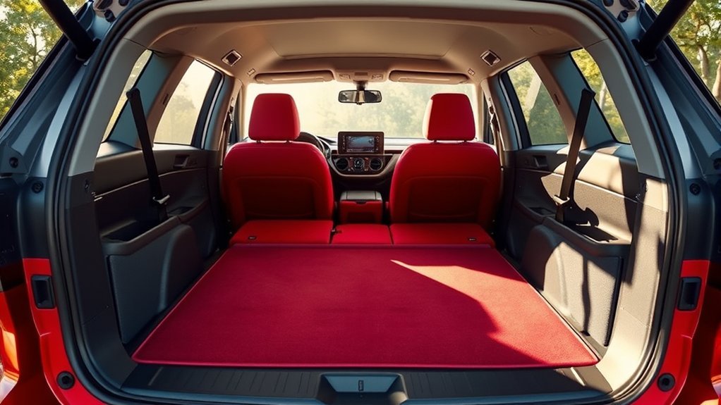 Toyota RAV4 cargo area with both rear seatbacks lowered