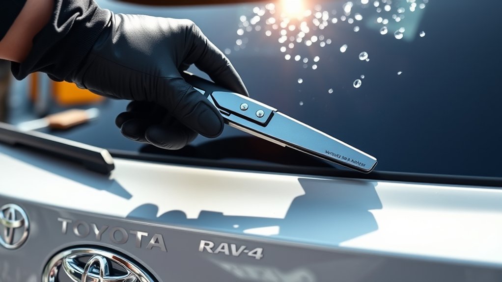 Cleaning and maintaining a Toyota RAV4 rear wiper blade