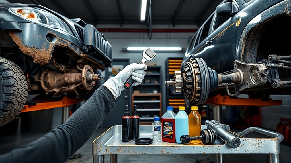 Inspection and fluid maintenance points for a four-wheel-drive system