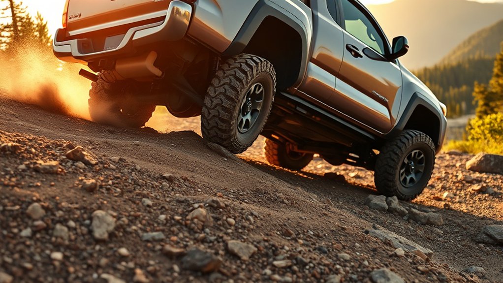Toyota Tacoma using A-TRAC for controlled low-speed off-road driving