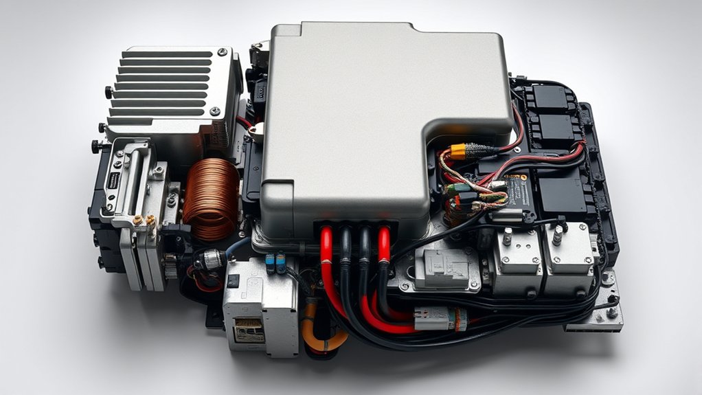 Diagram comparing motor AC-to-DC regeneration with auxiliary DC-to-DC conversion